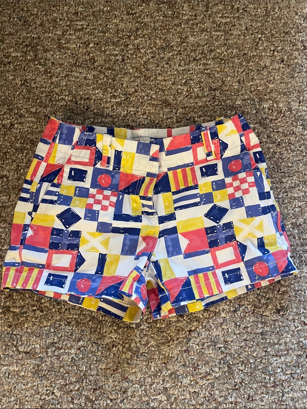 Women's Nautical Flag Patterned Cotton Shorts